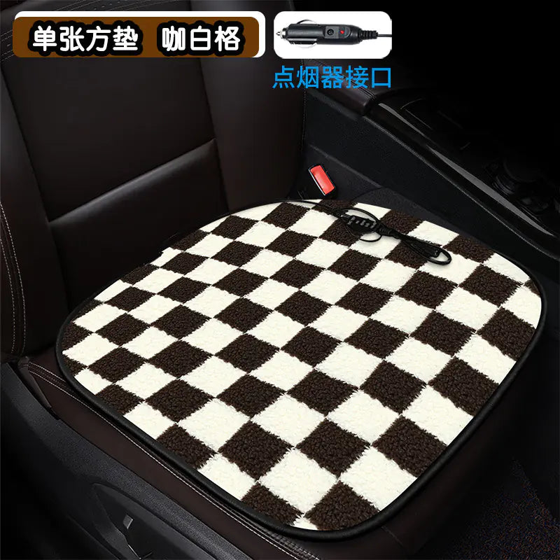 Heated Square Car Seat Cushion for Winter Decor