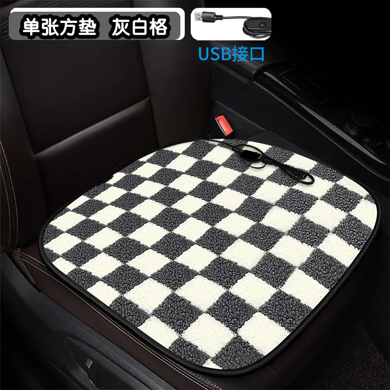 Heated Square Car Seat Cushion for Winter Decor