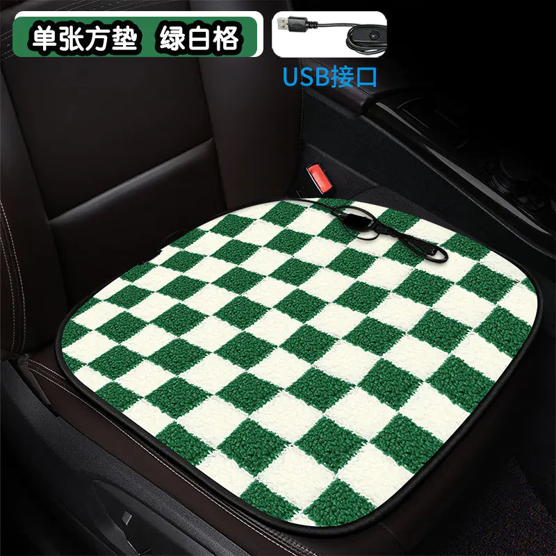 Heated Square Car Seat Cushion for Winter Decor