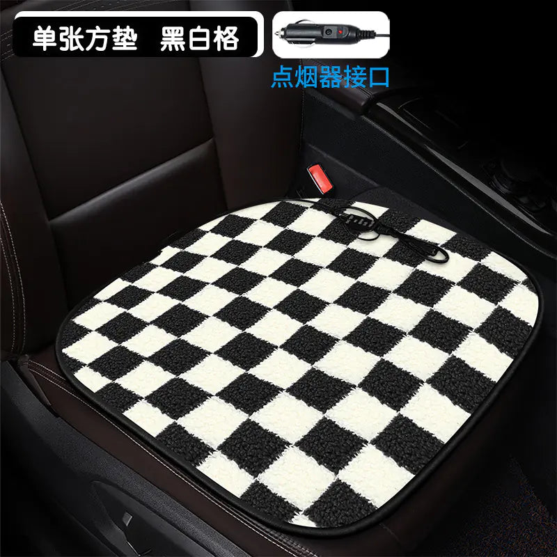 Heated Square Car Seat Cushion for Winter Decor