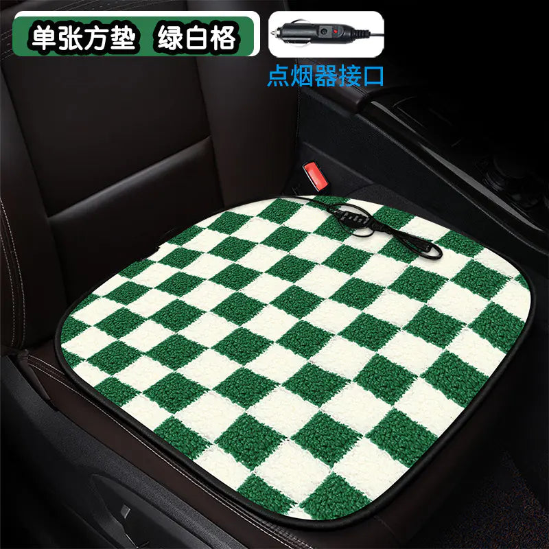 Heated Square Car Seat Cushion for Winter Decor