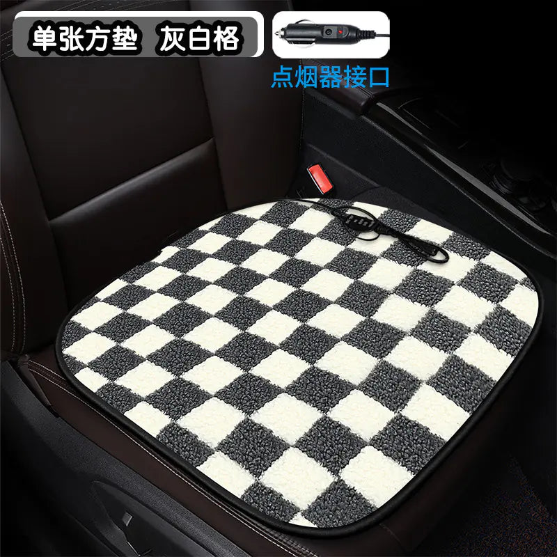 Heated Square Car Seat Cushion for Winter Decor